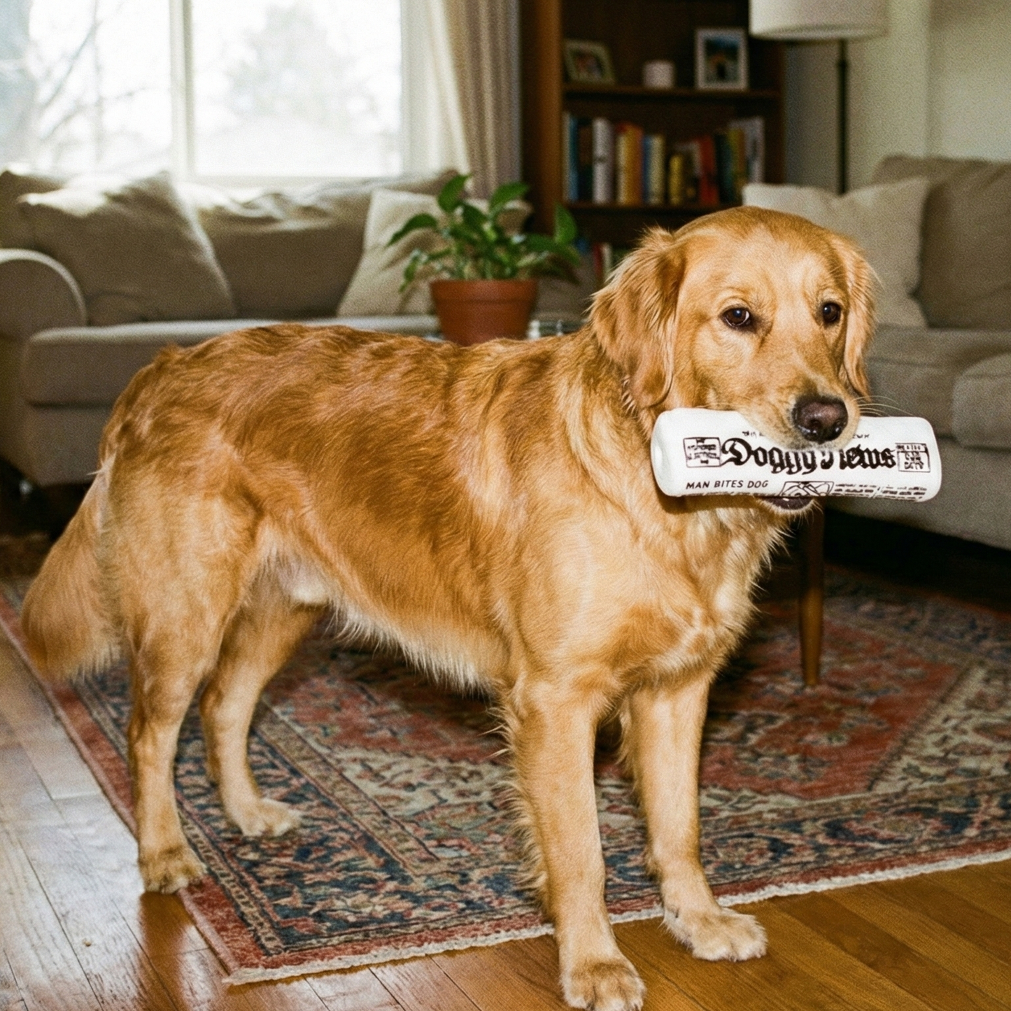 Squeaky Puppy Newspaper Toy