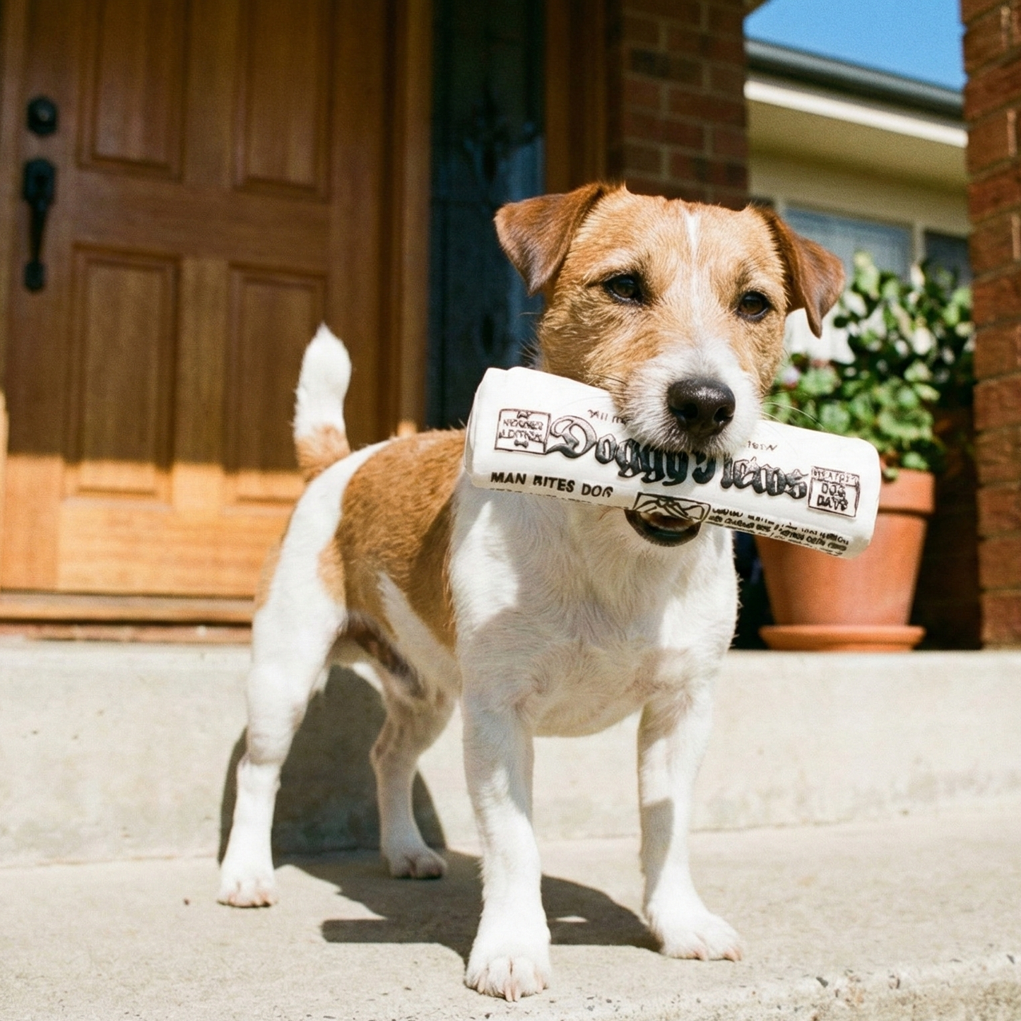 Squeaky Puppy Newspaper Toy